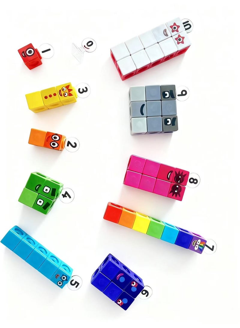 Number Blocks Math Cubes 1-10 Activity Set, Mathematics Enlightenment, Counting Blocks, Linking Cubes, Educational Learning Toys for Ages 3+ Kids, Number Games, Math Manipulatives Kindergarten - Image 4